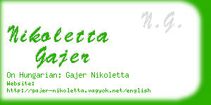 nikoletta gajer business card